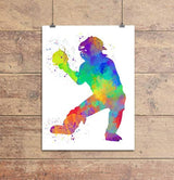 Impresión de arte abstracto de pared  de béisbol 11x14
