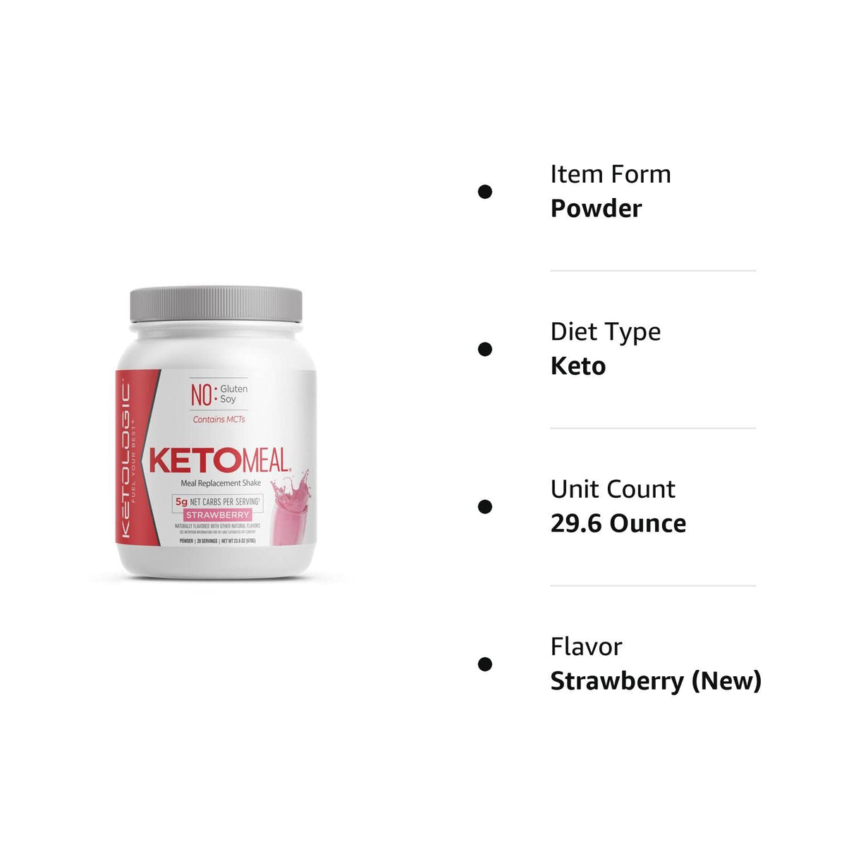 Suplementos KetoLogic Polvo de reemplazo de comida Keto