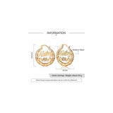 Aretes de aro de bambú personalizados para las mujeres