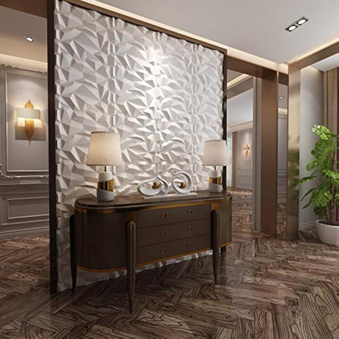 Panel de pared de PVC 3D con diamantes