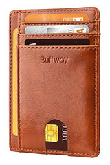 Buffway - Bloqueo de Cuero Carteras para Hombres Mujeres