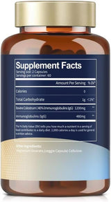 Suplemento de Calostro Bovino Orgánico 1200mg - 120 cápsulas