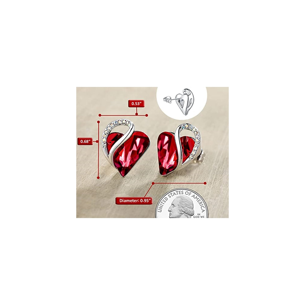 Aretes con forma de corazón infinito y piedra natalicia