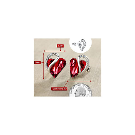 Aretes con forma de corazón infinito y piedra natalicia