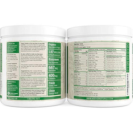 Superfood en polvo ingredientes orgánicos Nested Naturals