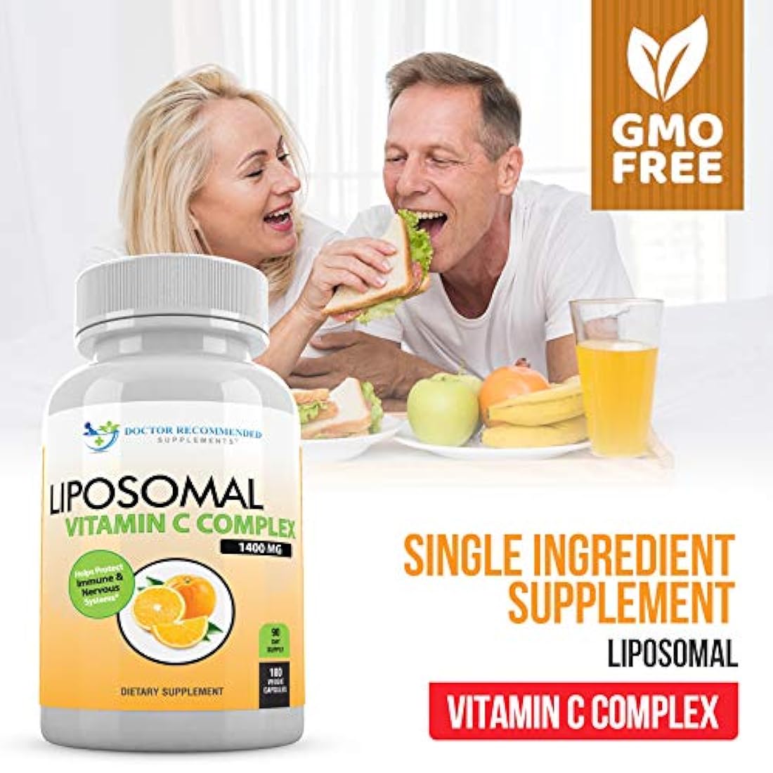 Vitamina liposomal C 1400mg por porción - 180 cápsulas