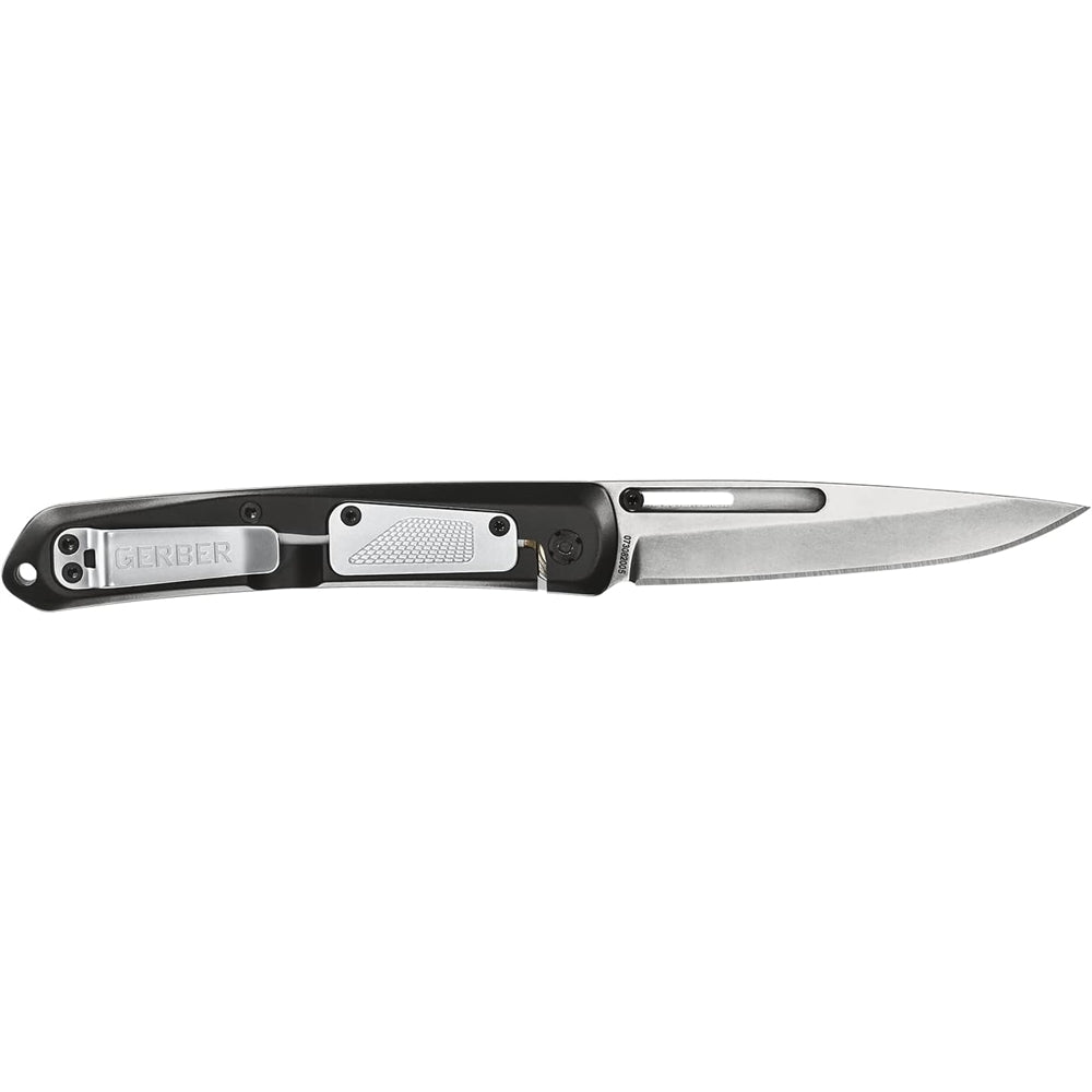 Cuchillo de bolsillo plegable con borde liso aluminio