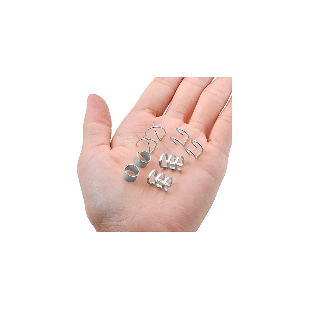 Aretes de acero inoxidable sin perforaciones para mujeres