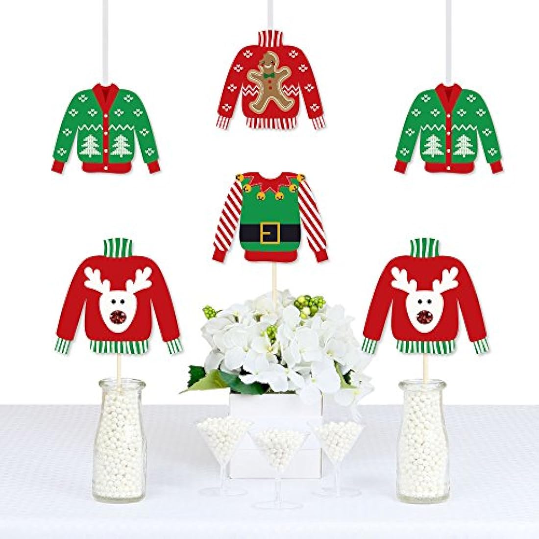 Adornos para suéter, para fiestas de Navidad y vacaciones