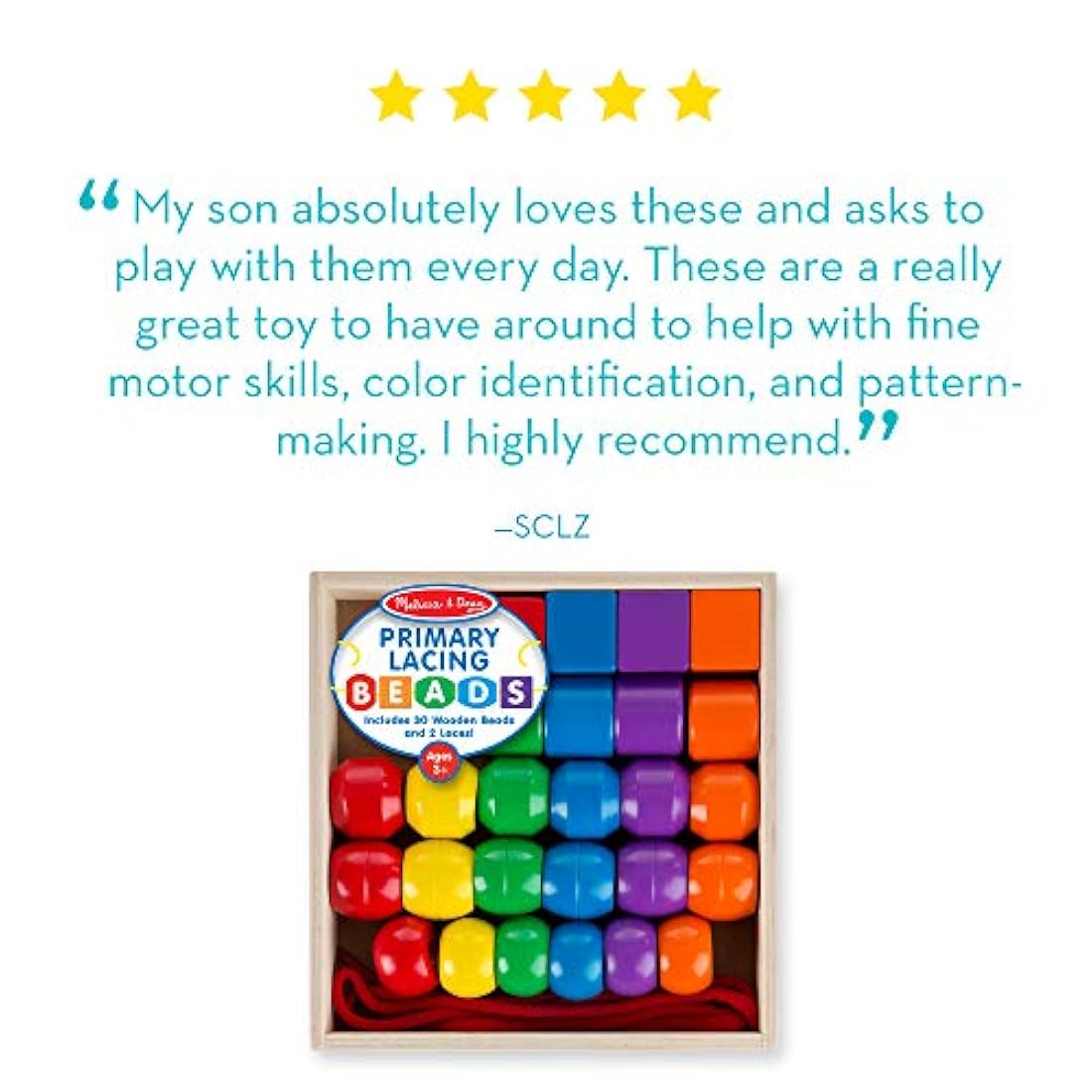 Set de cuentas 30 cuentas y 2 cordones de Melissa y Doug