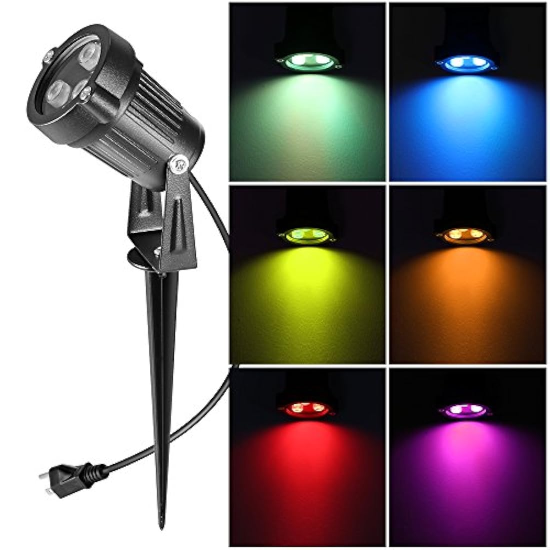 luz para césped, 2 en 1, impermeable, control remoto