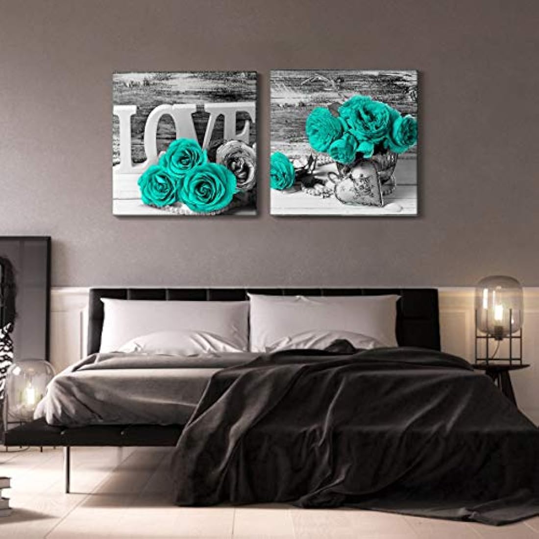 Decoración de pared con diseño de margaritas azules