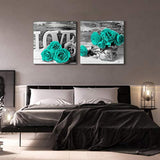 Decoración de pared con diseño de margaritas azules
