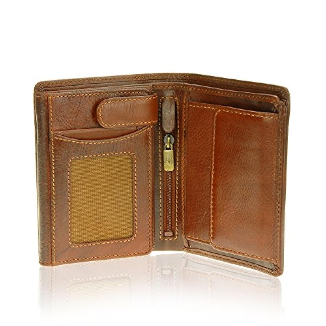 Cartera de piel auténtica con bloqueo RFID