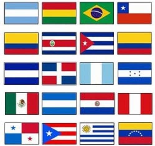 América Latina 2&nbsp;x 3&nbsp;Bandera Juego de 20&nbsp;País Países Banderas de poliéster Grommets