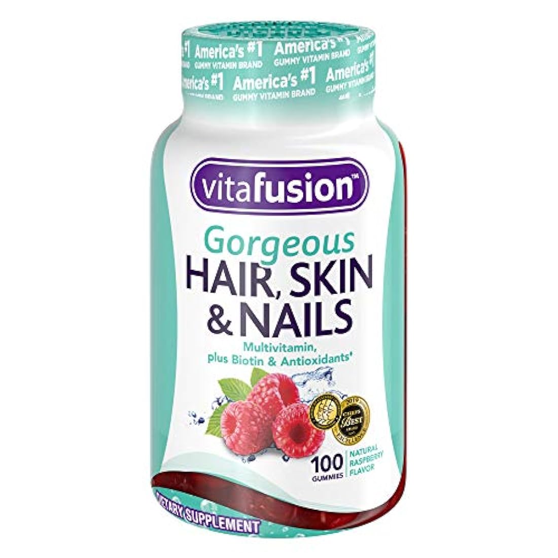 Vitafusion Gorgeous Hair, Skin & Nails Multivitamin Gummy Vitamins, 100 unidades
