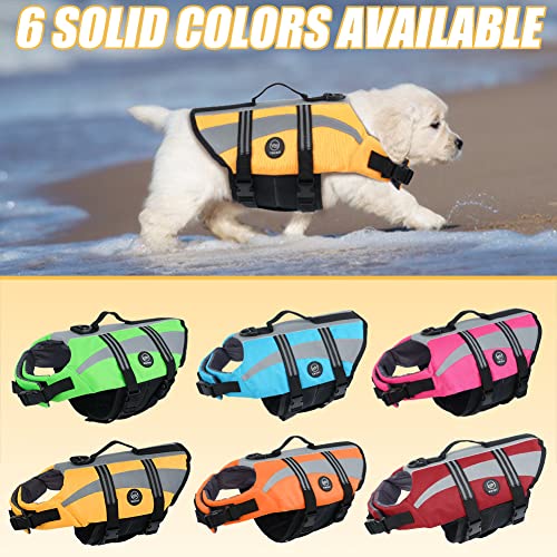 EMUST Chalecos salvavidas reflectantes para perros pequeños, medianos y grandes, chalecos salvavidas para perros con alta flotabilidad