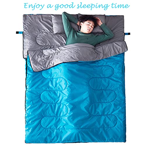 Tuphen Saco de Dormir Doble, Saco de Dormir con 2 Almohadas