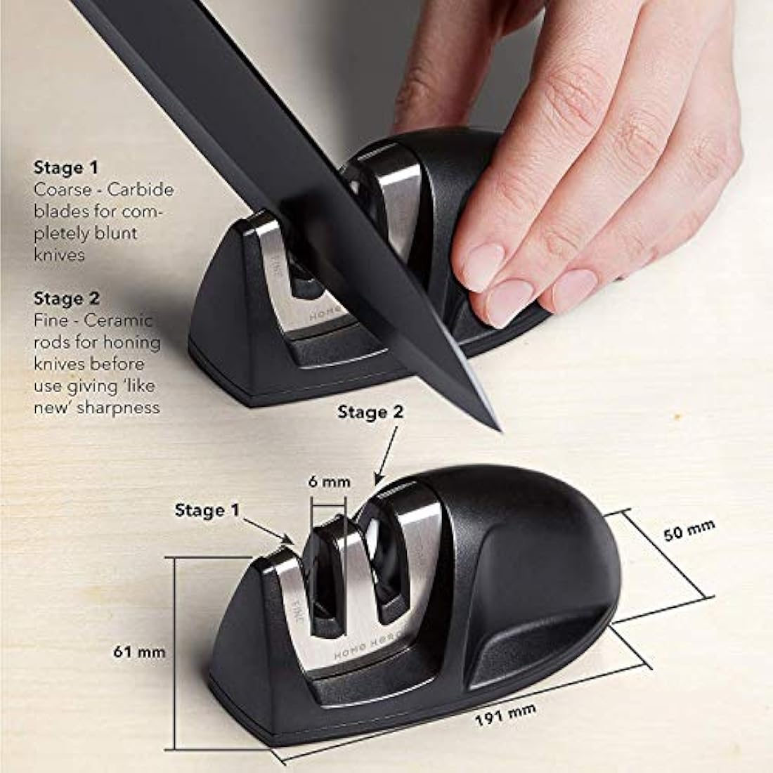 Juego de cuchillos de acero inoxidable con soporte,