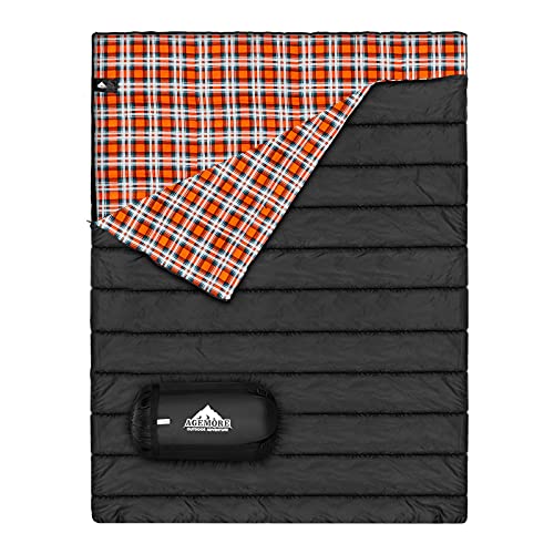 Saco de dormir doble de franela de algodón para camping