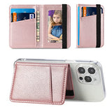 TopFunny Funda tipo cartera para teléfono móvil, soporte para tarjetas de crédito para la parte posterior de las fundas de teléfono, funda tipo cartera de cuero compatible con iPhone, Samsung Galaxy Android, la mayoría de los smartphones, oro rosa