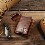 Bull Guard RFID billeteras de piel auténtica para hombre