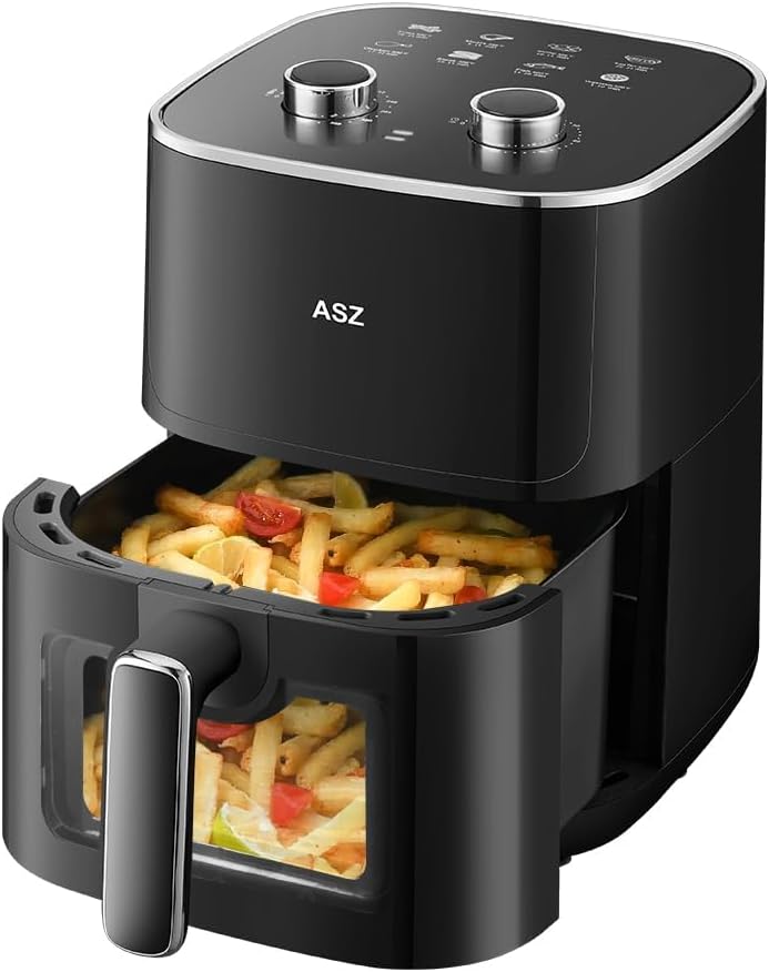 Freidora de aire ASZ 5qt 1400W, 4.7L, temporizador 60s