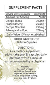 Suplemento cerebral 1400 mg por porción Relleno de Ginkgo