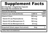 Vitamina D 2000 UI avanzada con todos  3 tipos de vitamina K
