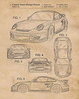 Impresiones de carteles de patente Porsche 911 vintage