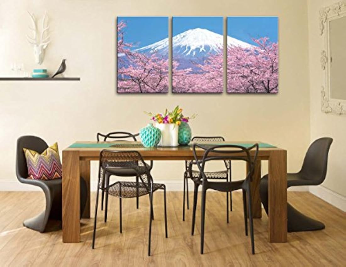 Mount Fuji - Lienzo decorativo para pared, diseño de flor