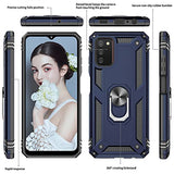 LeYi Funda compatible con Samsung A03S, funda para Galaxy A03S con [2 unidades] protector de pantalla de vidrio templado, [grado militar], funda magnética con función atril para Samsung Galaxy A03S (6.5 pulgadas), azul