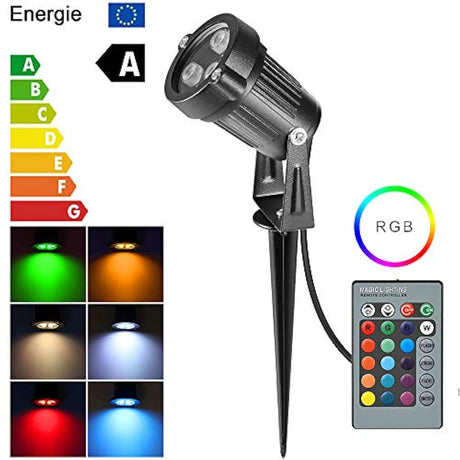 luz para césped, 2 en 1, impermeable, control remoto