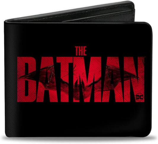 Billetera Bifold PU The Batman Movie Bat Title Weathered