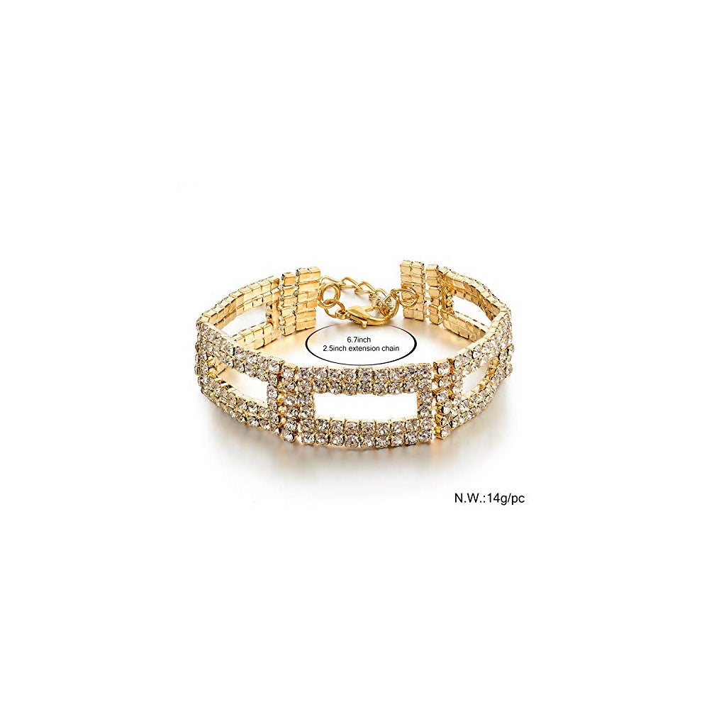 Pulseras de cristal chapadas en oro y plata