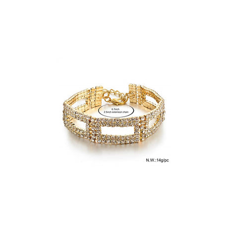 Pulseras de cristal chapadas en oro y plata