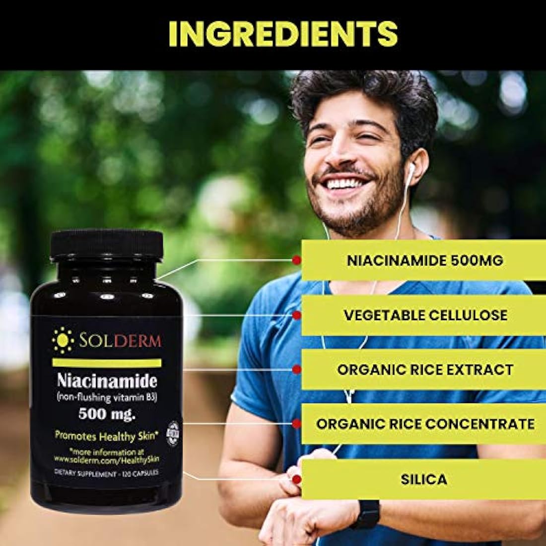 solderm niacinamide 500 mg non-flushing la vitamina B3