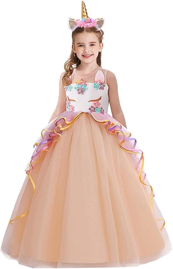 Disfraz Princesa Unicornio con Diadema para Niñas  4-5T