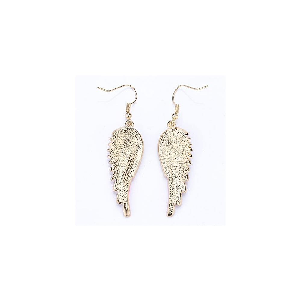 Aretes colgantes hipoalergénicos diseño de alas para mujer