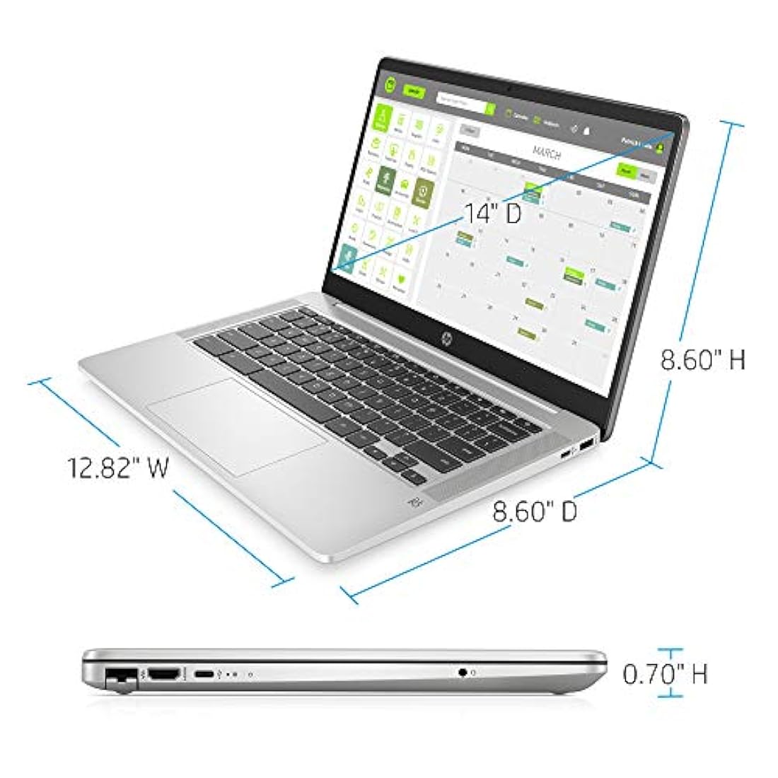 Computadora portátil HP Chromebook de 14 pulgadas HD, Intel