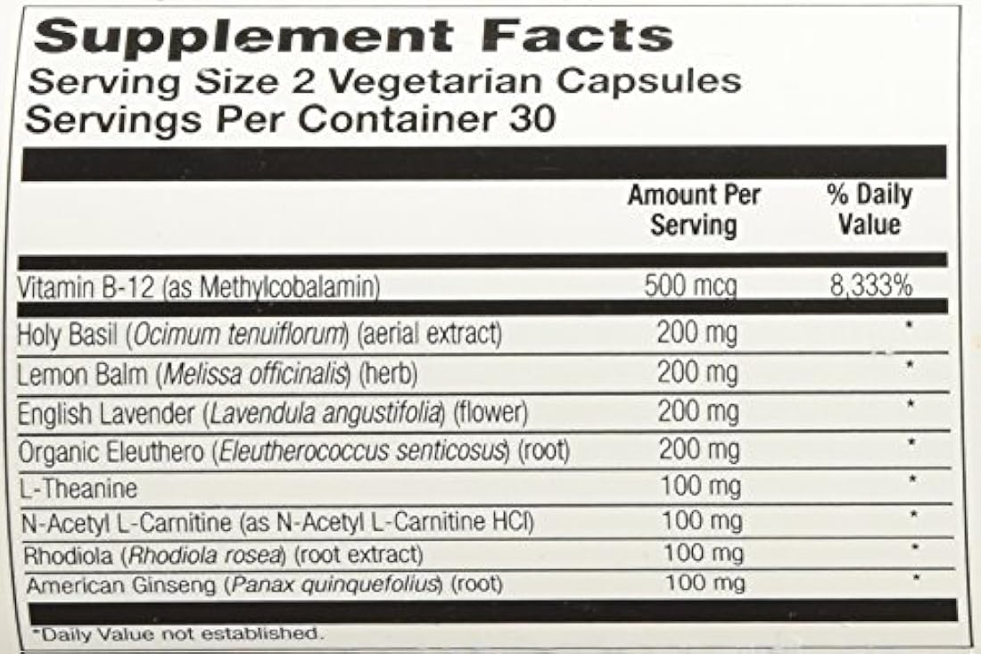 Solaray Total Calm Advanced Veg Cápsulas, 60 Count