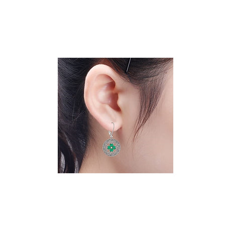 Aretes de trébol del día de San Patricio para mujer