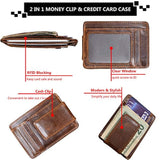 Hopsooken cartera con bolsillo frontal para hombre