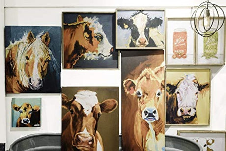 Lienzo decorativo con imagen de vaca
