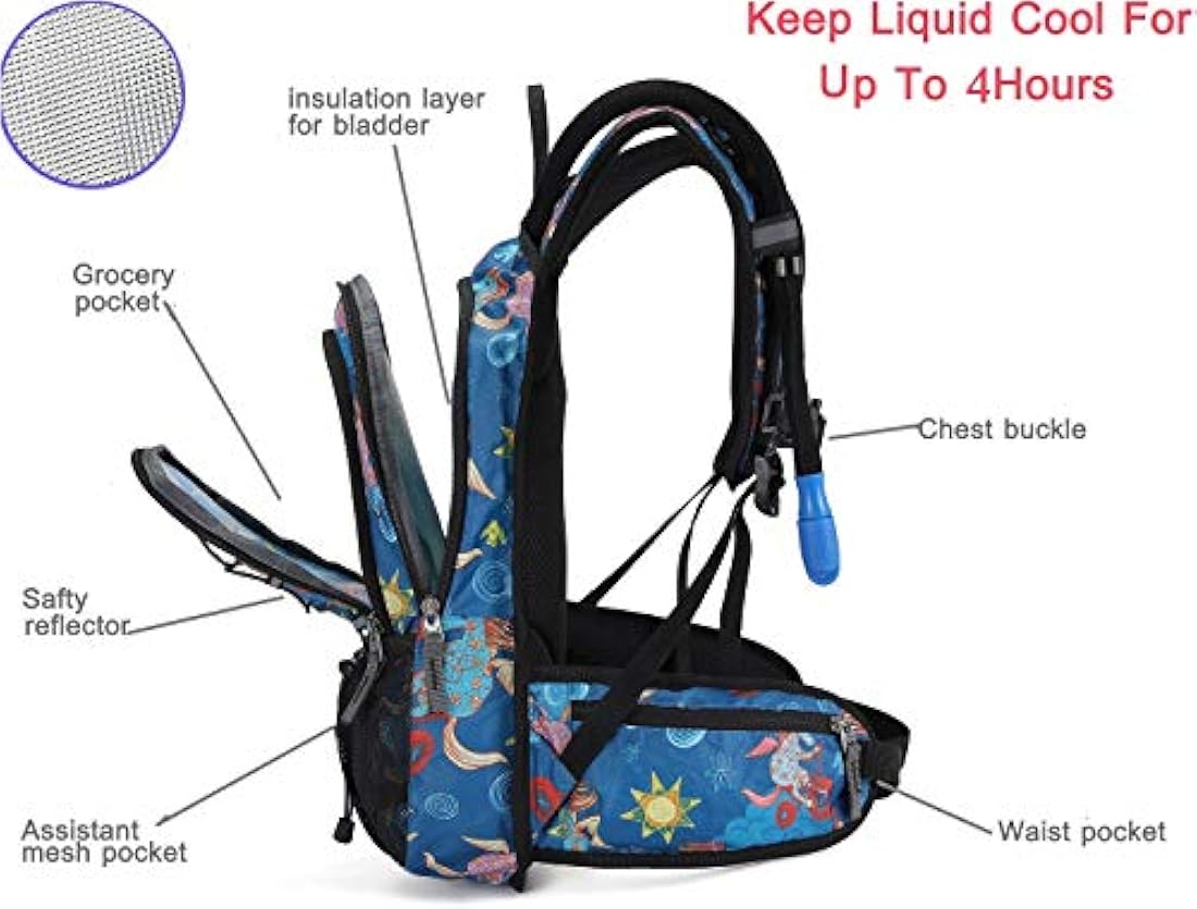 Mochila de hidratación aislada con bolsa de 2 litros