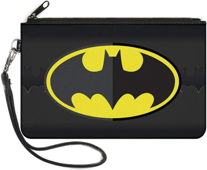 Cartera con cremallera grande, accesorio Batman 8" x 5"