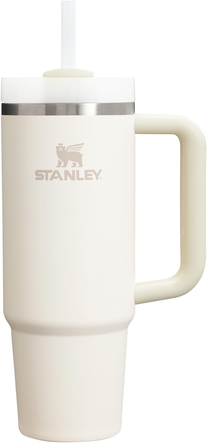 Vaso aislado al vacío de metal con tapa y popote para agua