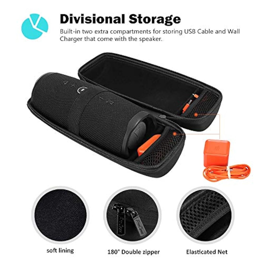 ProCase-Funda rígida EVA para JBL Charge 4, prueba de golpes