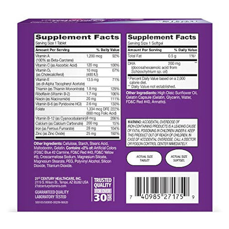 21st Century Prenatal with DHA, Tablets and Softgels, 120 Count
