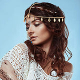 8 piezas de cadena de cabeza de oro joyería boho diadema